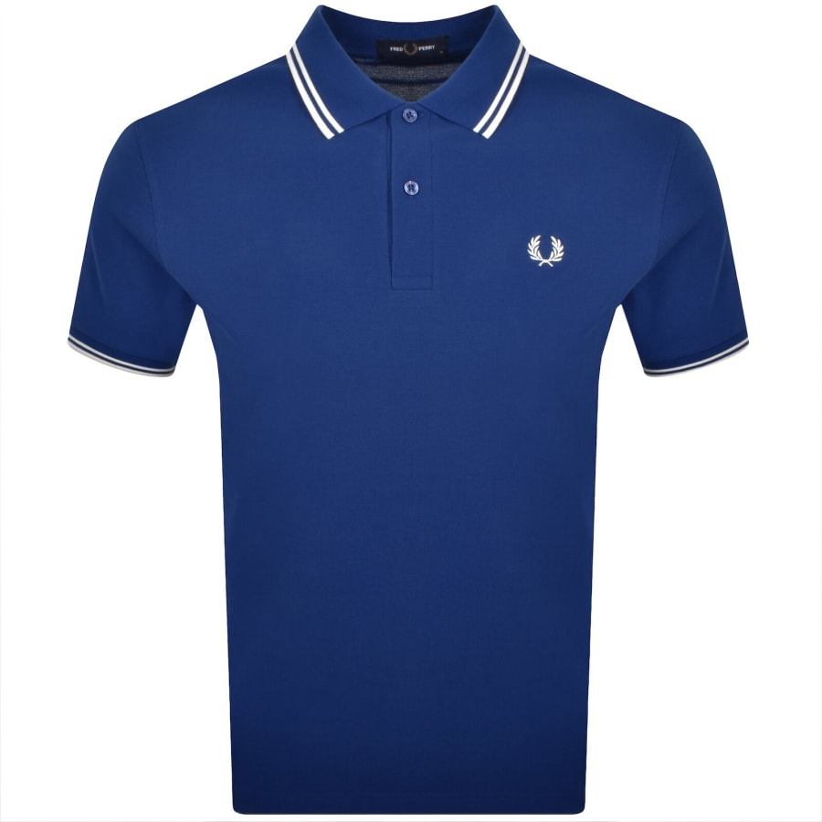 トップス FRED PERRY Twin Tipped Ribbed Polo Shirt Fred Perry Twin Tipped Polo T Shirt Blue | Mainline Menswear us